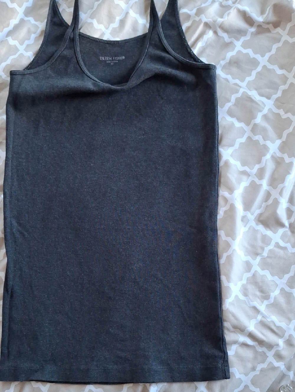 Eileen Fisher Charcoal Scoop Neck Tank